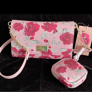 Luv Betsey💋Betsey Johnson💗Crossbody Bag with Coin Pouch FLORAL LBFOLEY NWT